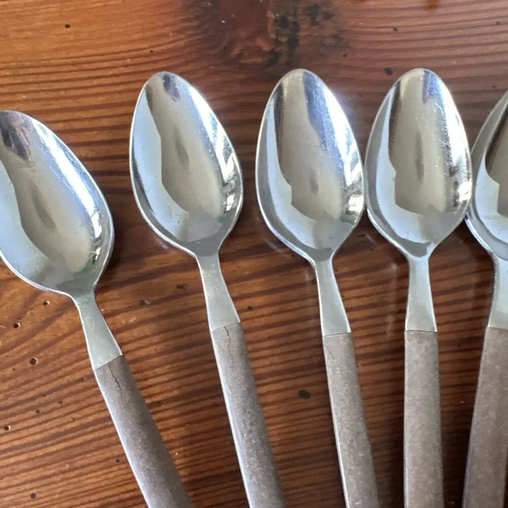 27 Pcs EKCO Eterna  Japan MCM Composite Handle Forged Stainless Flatware